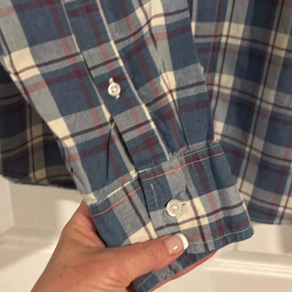 J. Crew‎ Men's 100% Cotton Plaid Button Down Shirt Red, Blue, & White sz XL